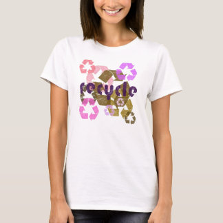 Recyclen Roze en bruin Verstoorde Womens Shirt
