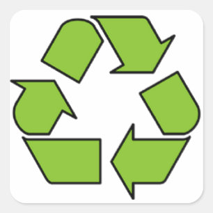 RECYCLEN SIGN - Groene gordel recyclen symbool Vierkante Sticker