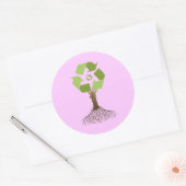 Recyclen structuur ronde sticker (Envelop)