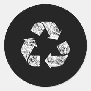 Recyclen symbool Distress Earth Day Environment Gi Ronde Sticker