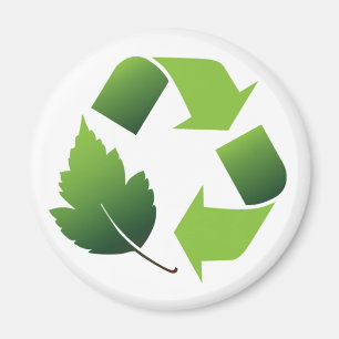RECYCLEN SYMBOOL MET LEAF MAGNEET