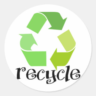 Recyclen Symbool! Ronde Sticker