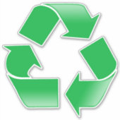 Recyclen symbool Vinyl Sticker (Voorkant)