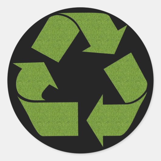 Recyclen symboolgras ronde sticker (Voorkant)
