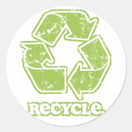  Recyclen teken Ronde Sticker (Voorkant)