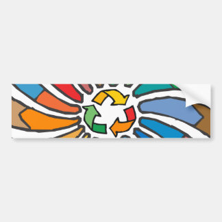 Recyclen tekenkunst bumpersticker