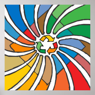 Recyclen tekenkunst poster