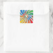 Recyclen tekenkunst vierkante sticker (Tas)