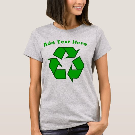 Recyclen: Tekst toevoegen, T-shirt (Voorkant)