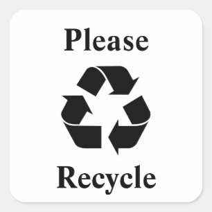 Recyclen u met het recyclingsymbool vierkante sticker