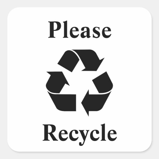 Recyclen u met het recyclingsymbool vierkante sticker (Voorkant)