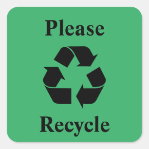 Recyclen u met Recycling Symbol op Groen Vierkante Sticker