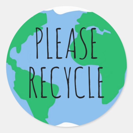 Recyclen u recycling ronde sticker (Voorkant)