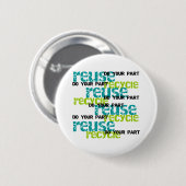 Recyclen u uw deel ronde button 5,7 cm (Voorkant /achterkant)