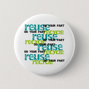 Recyclen u uw deel ronde button 5,7 cm