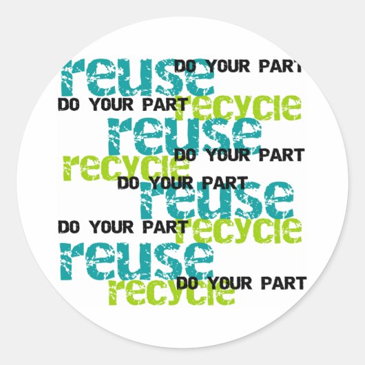 Recyclen uw deel ronde sticker (Voorkant)