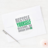 Recyclen uw eigen orgaandonor ronde sticker (Envelop)