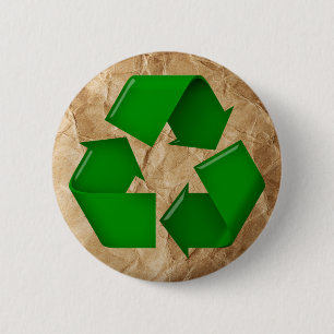 Recyclen - Verrukt papier Ronde Button 5,7 Cm