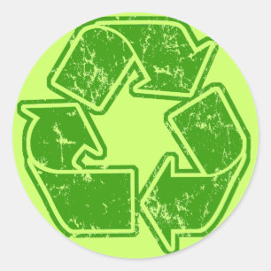Recyclen Vintage Ronde Sticker