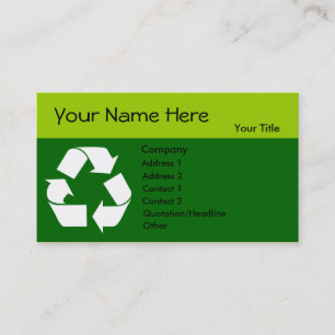 Recyclen visitekaartje met Uw Informatie