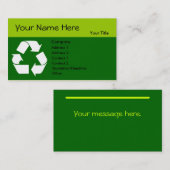 Recyclen visitekaartje met Uw Informatie (Voorkant / Achterkant)