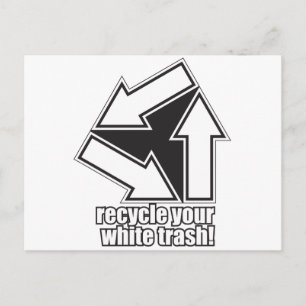 recyclen witte neerslag in wit briefkaart