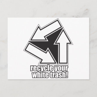 recyclen witte neerslag in wit briefkaart