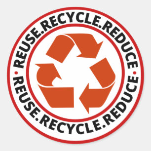 Recyclen zwart symbool ronde sticker