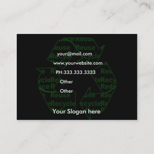 Recycler les Cartes de visite (Dos)