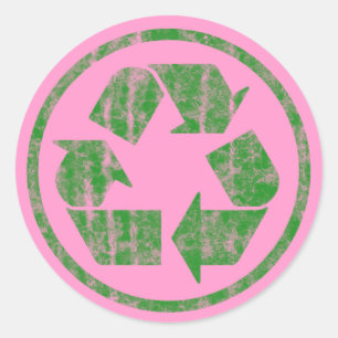 Recyclerend om de Aarde, Symbool te bewaren Ronde Sticker