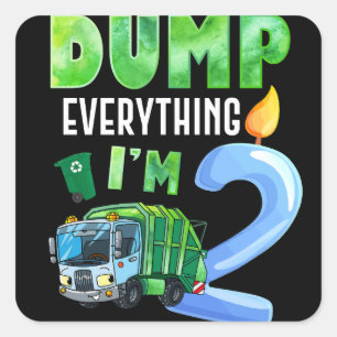Recycling afval 2 jaar oud vuilnis tweedehands vierkante sticker