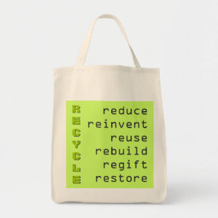 Recycling Awareness Reused Grocery Canvas tas