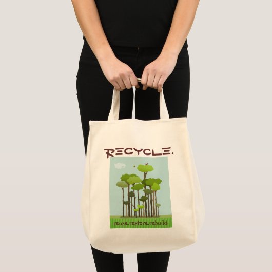 Recycling Awareness Reused Grocery Canvas tas (Voorkant (product))