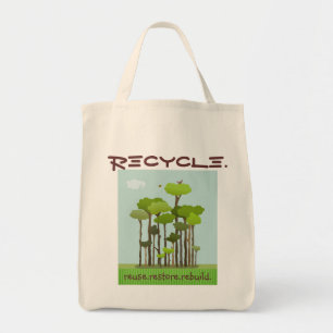 Recycling Awareness Reused Grocery Canvas tas