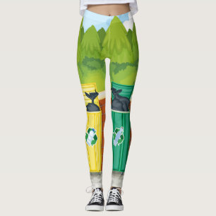 Recycling Bins Leggings vuilnis