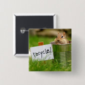 Recycling Chipmunk Button (Voorkant /achterkant)