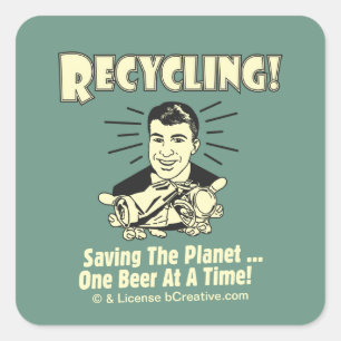 Recycling: de planeet redden vierkante sticker