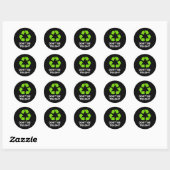 Recycling Don't Trashy Recycling Green Earth  Ronde Sticker (Vel)