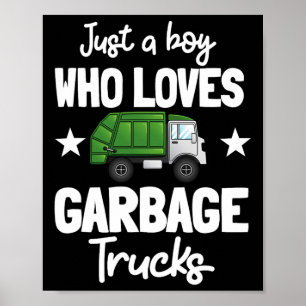 Recycling Garge Truck Recyclen Prullenbak Verzamel Poster