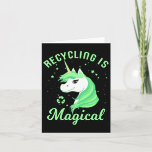Recycling Is Magical Unicorn Earth Day T-Shirt Kaart