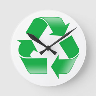 Recycling KLASSIEK RECYCLE SYMBOOL Ronde Klok