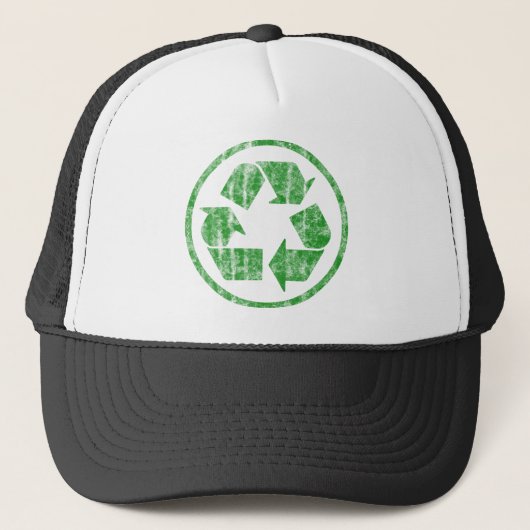 Recycling om de planeet aarde te redden, symbool trucker pet (Voorkant)