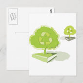 Recycling papier! Sparen bomen! Briefkaart (Voorkant / Achterkant)