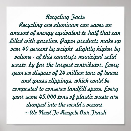 Recycling Poster (Voorkant)
