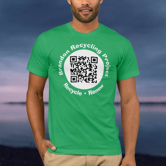Recycling Project QR-code recycle & renew. T-shirt