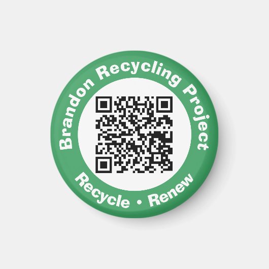 Recycling Project QR-code recycle & vernieuw. Magneet (Voorkant)