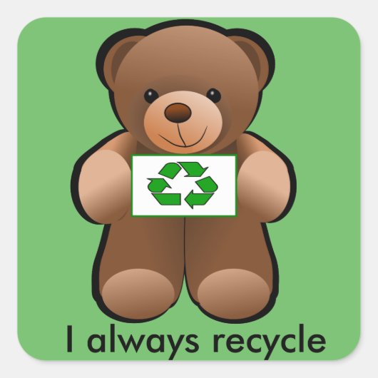 Recycling Teddybeer Recyclen label (Voorkant)