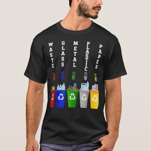 Recycling Trash  Sorting bins  T-shirt (Voorkant)