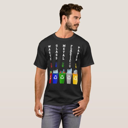 Recycling Trash  Sorting bins  T-shirt (Voorkant volledig)