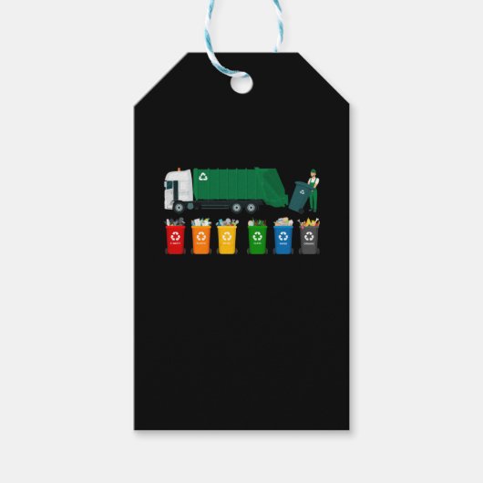 Recycling Trash Truck Cadeaulabel (Voorkant)